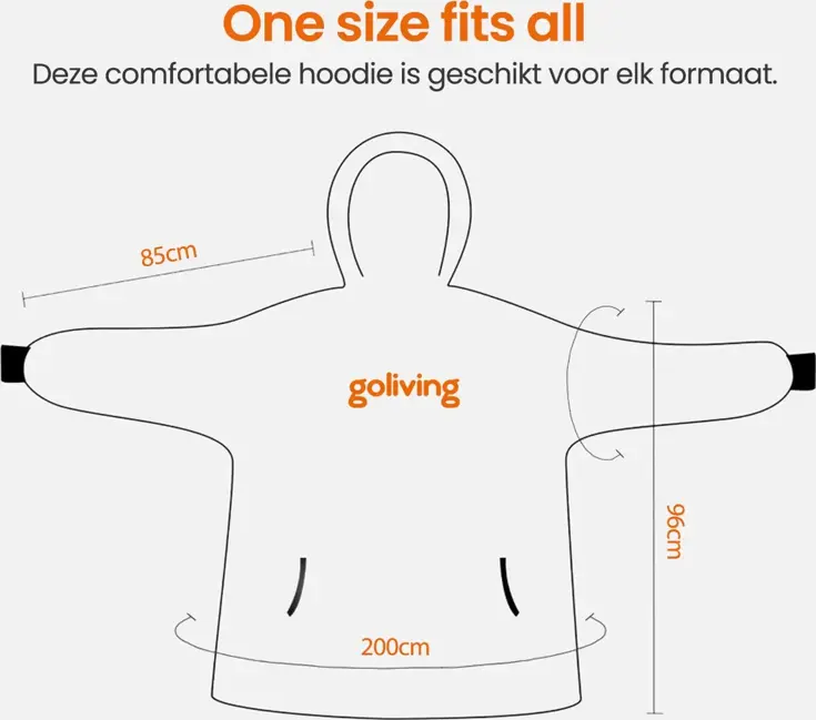 Goliving fleece deken met mouwen