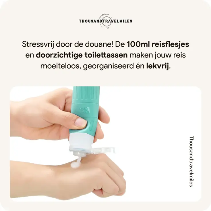 Reisflesjes en Toilettassen –14 delig- Groen