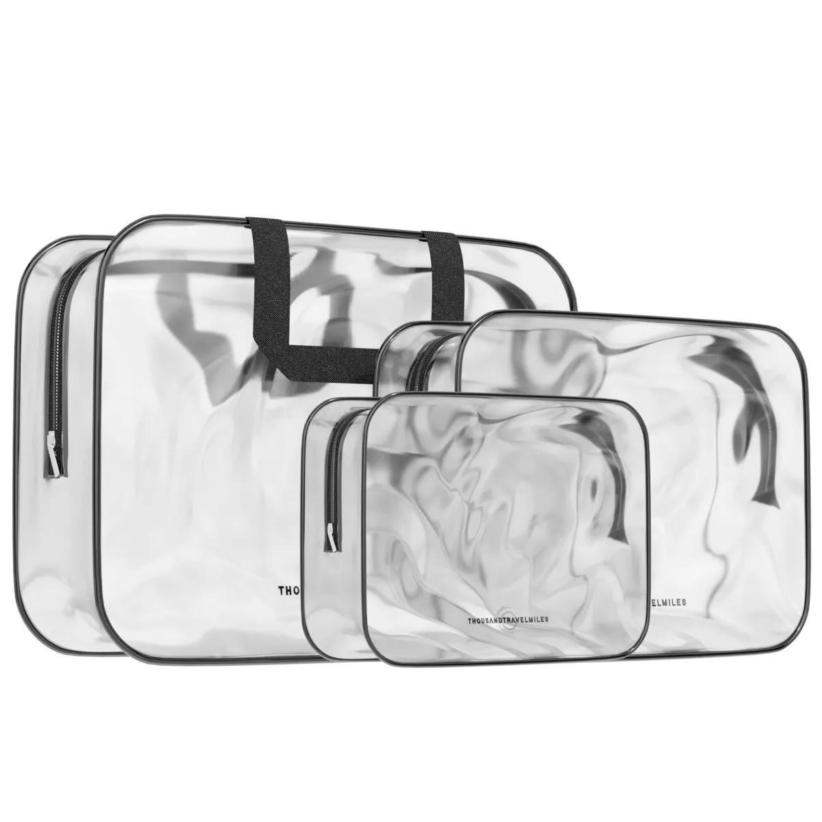 Thousandtravelmiles  Doorzichtige toilettas  3 stuks  Toilettas  Wit