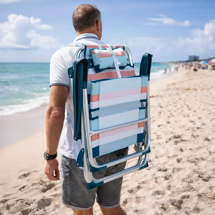 Strandset 3-Delig – stoel + ligbed + Koeltas