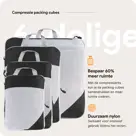 Compressie Packing Cubes – 6 stuks – Zwart