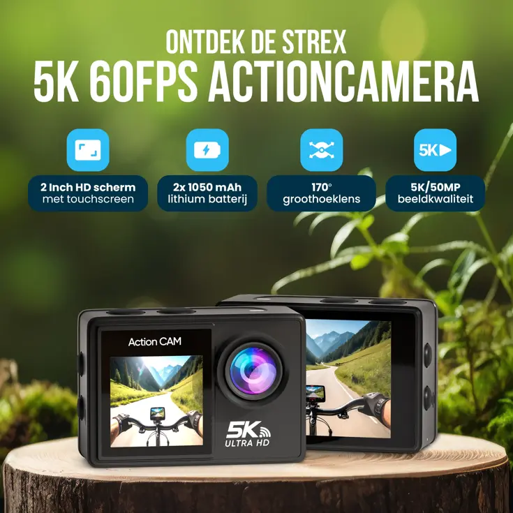 Actiecamera 5K 50MP - Waterdicht - Met WiFi