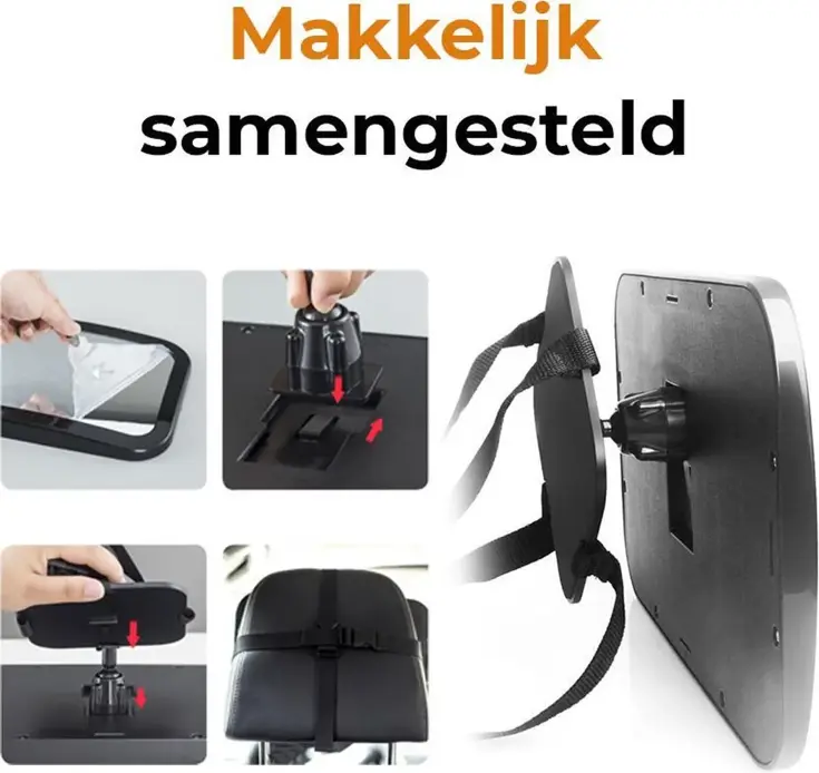 Verstelbare XL Baby Autospiegel voor de Achterbank