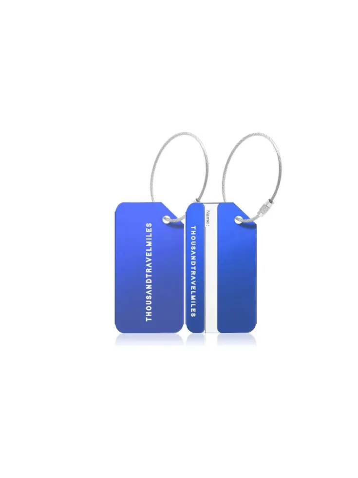 Aluminium Bagagelabel – 2 stuks – Blauw