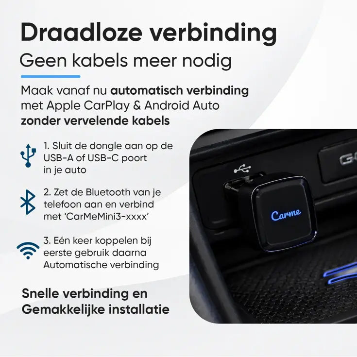 Mini 2-in-1 CarPlay & Android Auto Dongle USB-C
