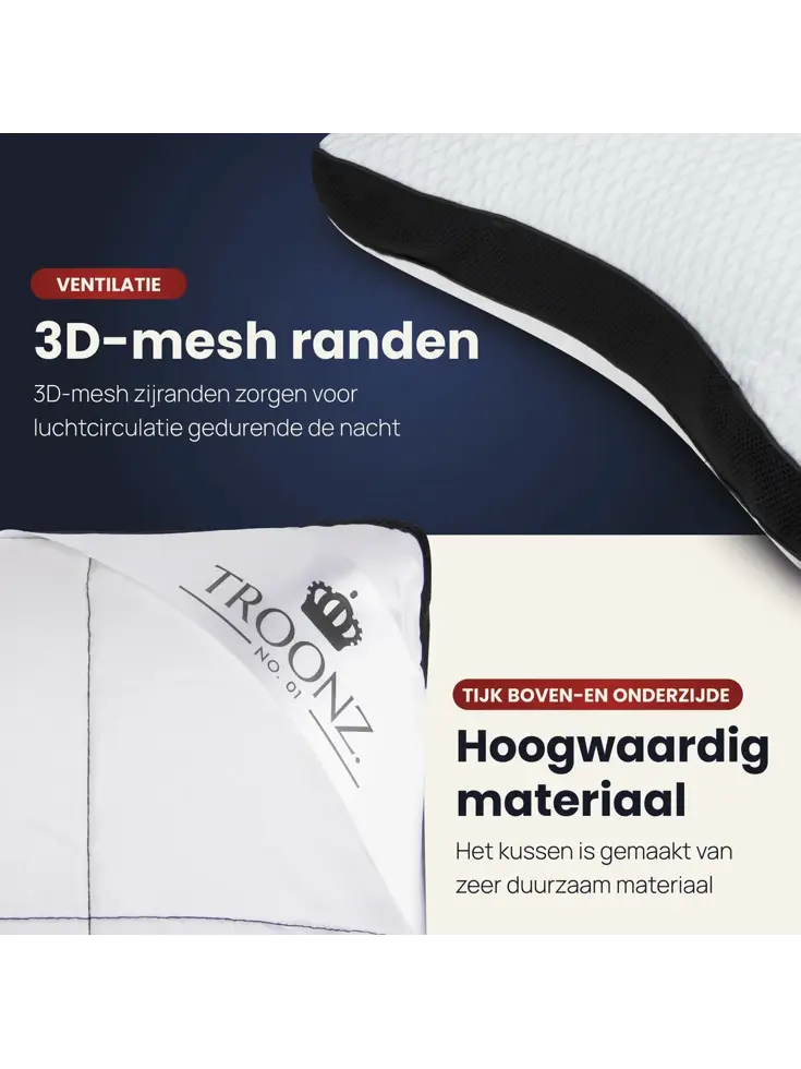 Troonz Zijslaap Hoofdkussen Plus Two
