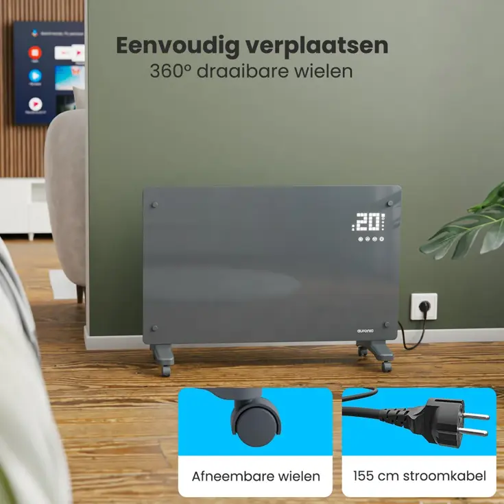 Convectorkachel – 2000W – Grijs