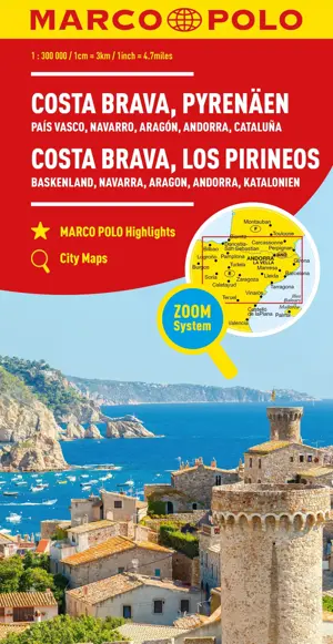 Wegenkaart Costa Brava - Andorra