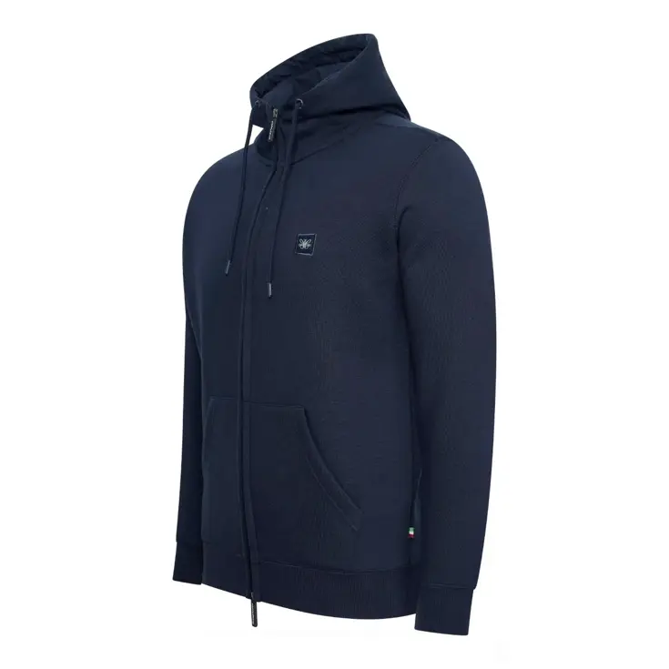 Heren Fleece Hoodie met Rits Cappuccino Italia
