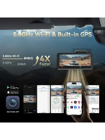 F77 V2 4K Touch Wifi GPS 2CH 256gb dashcam