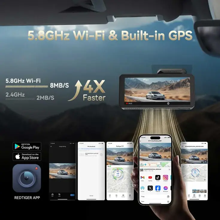 F77 V2 4K Touch Wifi GPS 2CH 256gb dashcam