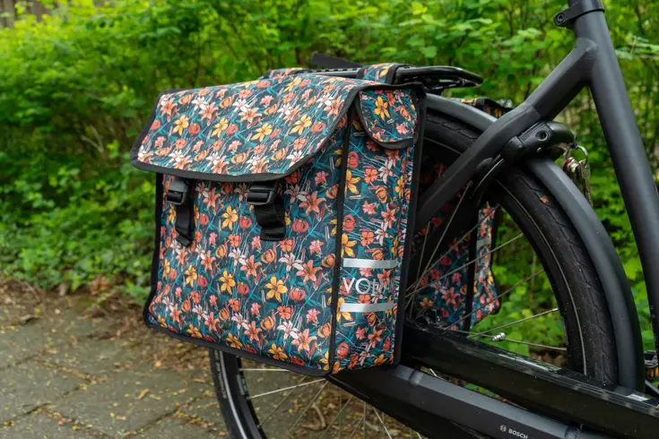 Voltano Dubbele Fietstas Floral Elegance