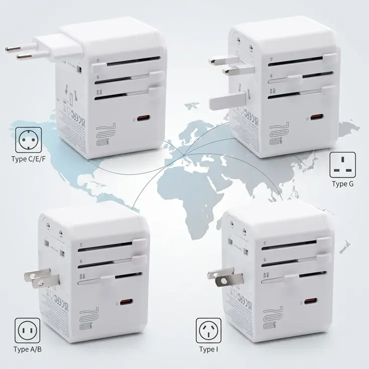 Wereldstekker 70W – 3x USB-C & 2x USB-A