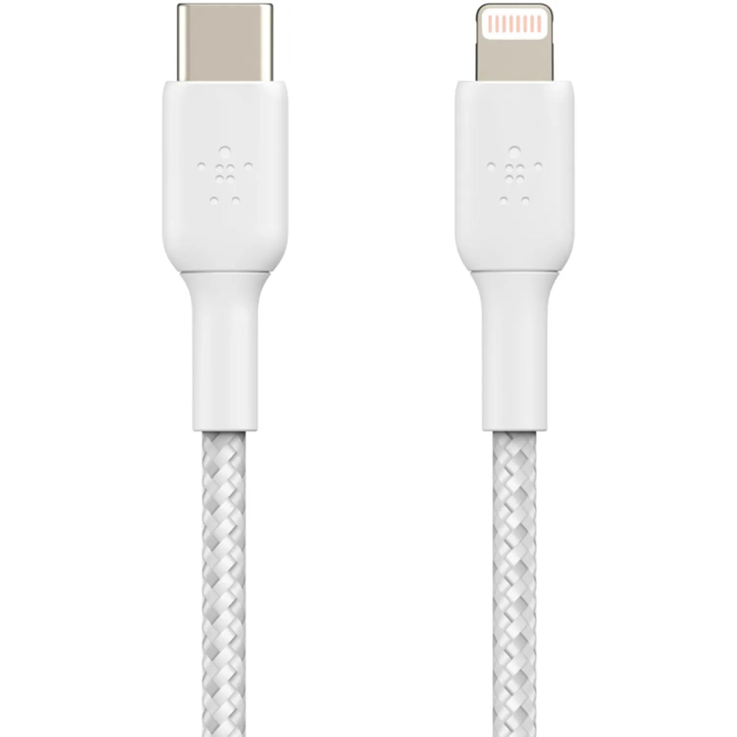 Belkin  Lightning naar USB-C kabel Braided  Wit main product image