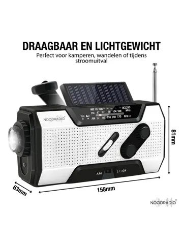 Noodradio® Solar Opwindbaar Met Batterijen