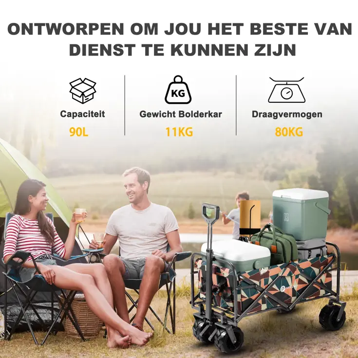 Packaway Opvouwbare Bolderkar 80KG –  Kleur