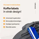 Aluminium kofferlabels – 4 stuks – Blauw