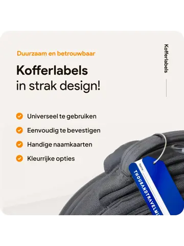 Aluminium kofferlabels – 4 stuks – Blauw
