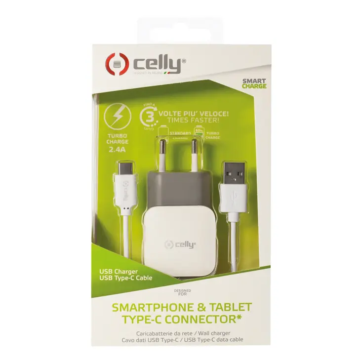 Universele 230V USB-C thuislader met 2.4A output