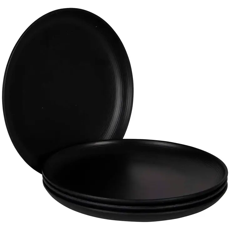 Bo-Camp Ontbijtbord Orville 4 Stuks Zwart