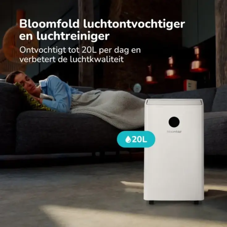 Luchtontvochtiger en luchtreiniger - 20 liter