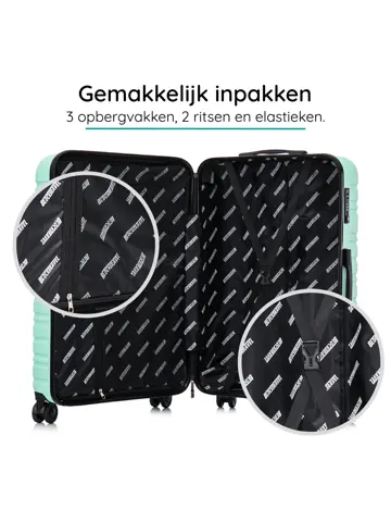 Reiskoffer L ABS 95L met TSA-slot en 360° wielen