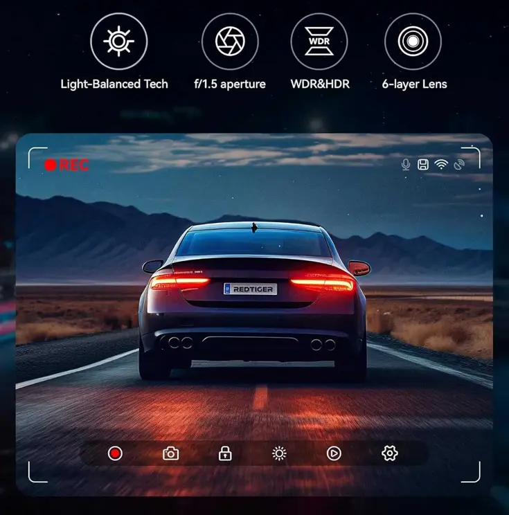 F7NP 4K Wifi GPS 2CH 128gb dashcam
