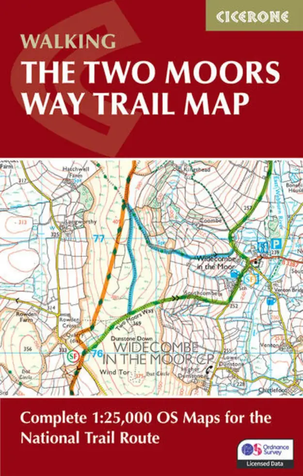 Kaartgids Booklet Two Moors Way Map