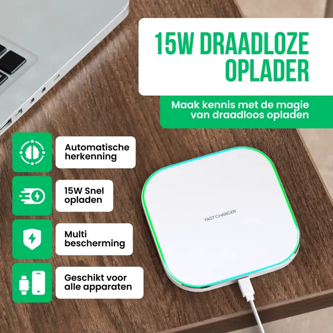 Strex Draadloze Oplader - Wit