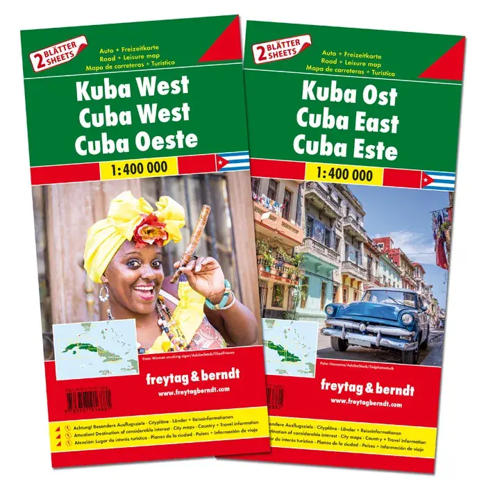 Wegenkaart Cuba West en Oost 2-kaartenset