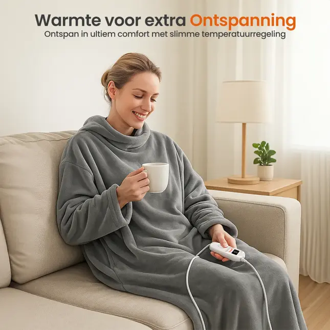 Elektrische deken met Mouwen - 195x125cm