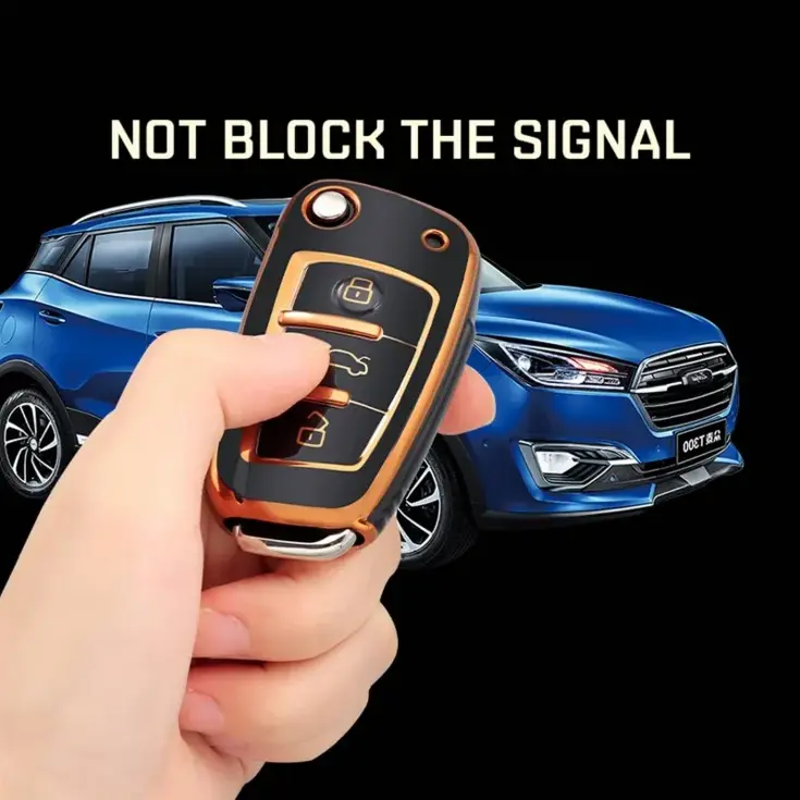 TPU Sleutelhoesje voor Audi goud C3