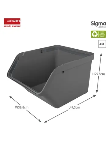 Sigma home - Prullenbak + deksel 45L - 2-dlg