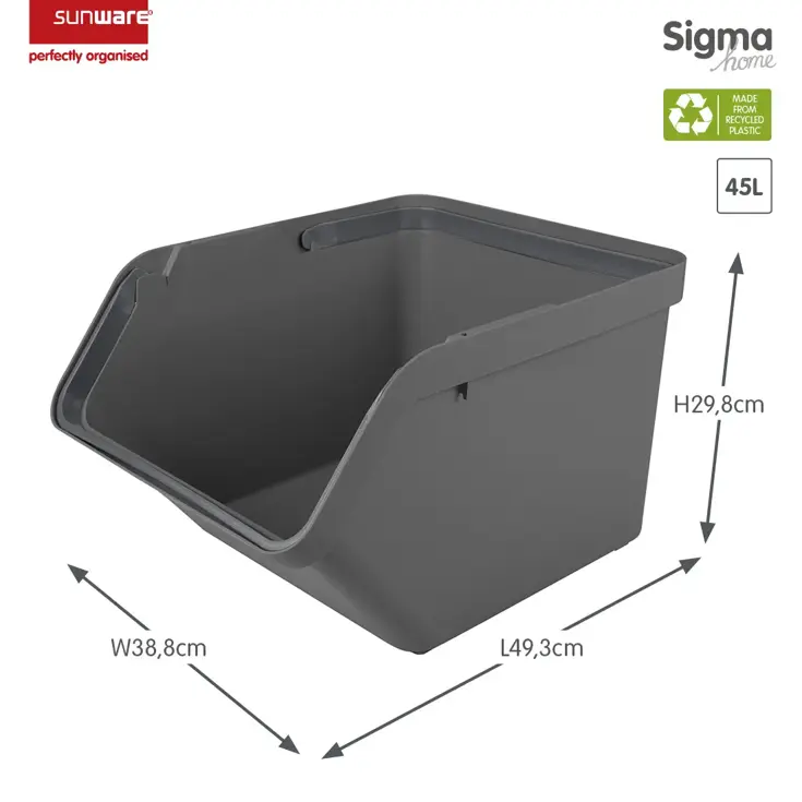 Sigma home - Prullenbak + deksel 45L - 2-dlg