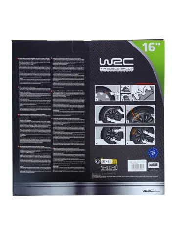 WRC Wieldoppen 16" - zwart/zilver 4 stuks