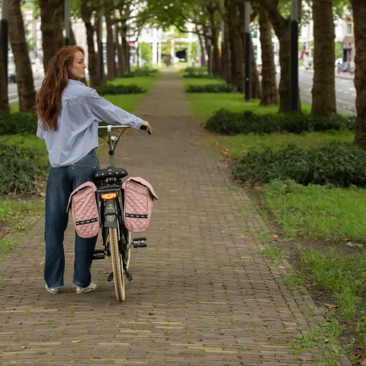 Quilt - Dubbele fietstas - Roze