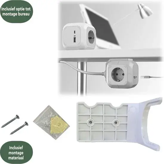Stekkerdoos 4‑voudig met USB & USB‑C 1,4 m