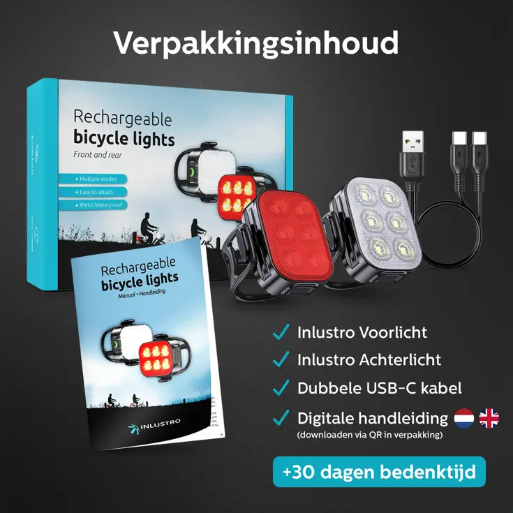 LED Fietslamp Set - Voorlicht / Achterlicht