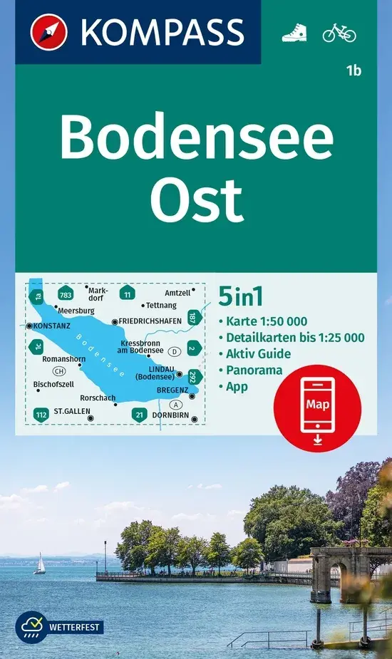 Wandelkaart WK1b Bodensee Ost