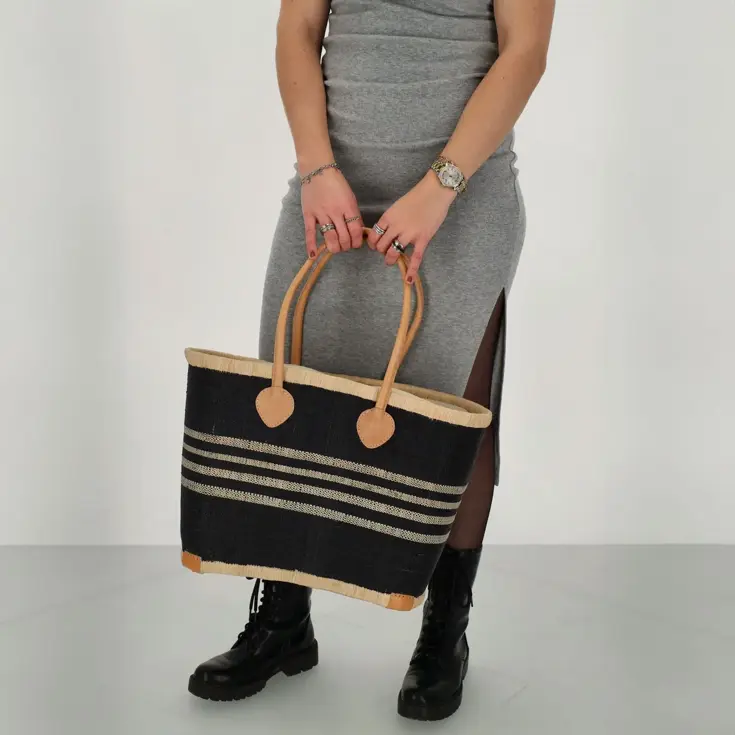 Raffia - Rieten Mand L - Strandtas