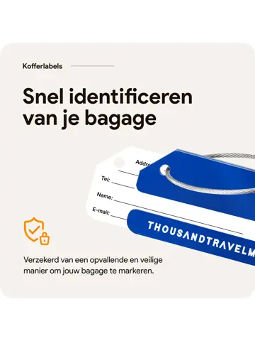 Aluminium kofferlabels – 4 stuks – Blauw