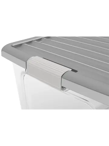 W Opbergbox L - 50L - transparant/grijs