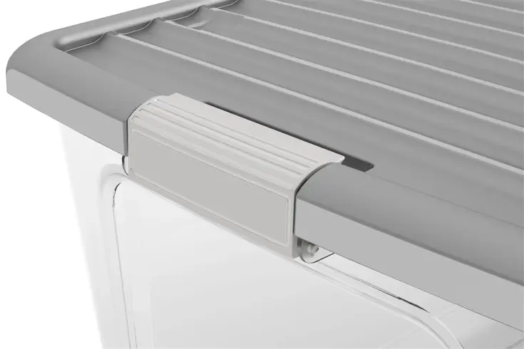 W Opbergbox L - 50L - transparant/grijs