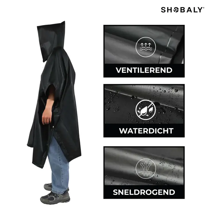 Shobaly Premium Regen poncho Regenjas Stretch