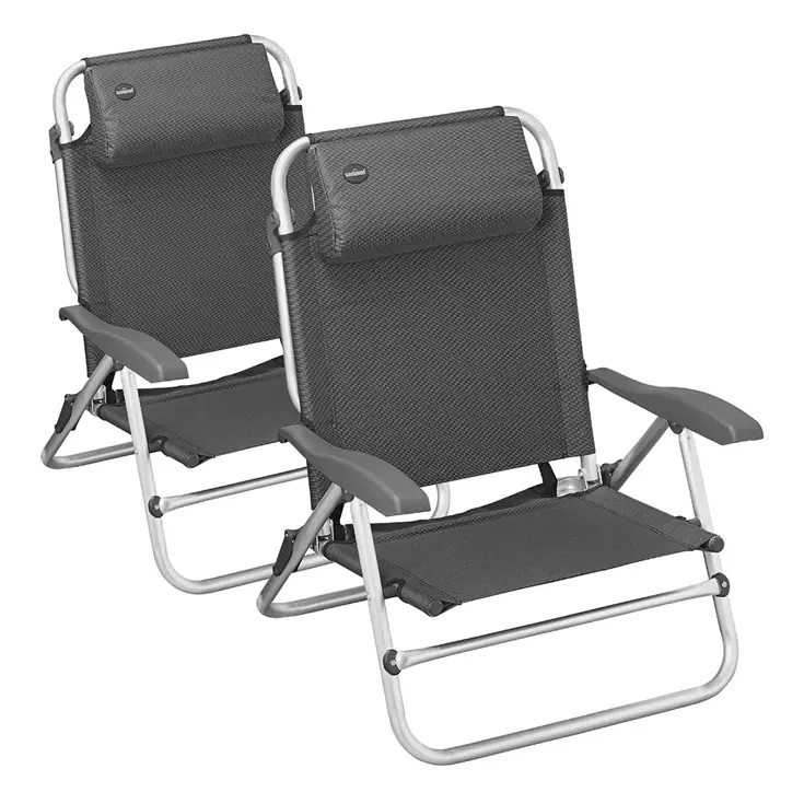 Strandstoel Comfort Beach - 2 Stuks - Zwart