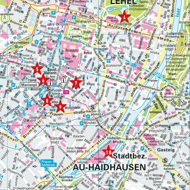 Stadsplattegrond City Map München 1:16.000
