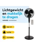 Statiefventilator met afstandsbediening - 40 cm