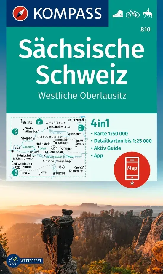 Wandelkaart WK810 Sächsische Schweiz