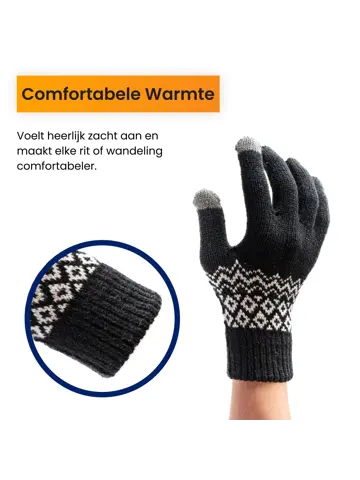 Touchscreen Handschoenen Winter - Zwart