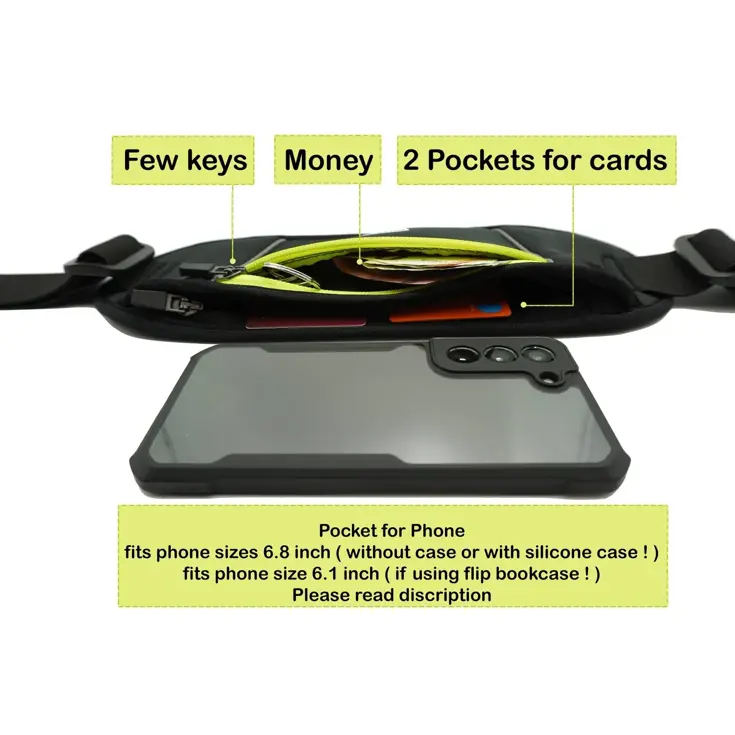 Slimline Heuptas - Sportband - Hardloop Tasje